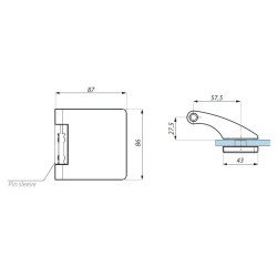 TGH33SET AX - Hinge complete with frame pivot and pin sleeve TGH33SET AX - Hinge complete with frame pivot and pin sleeve