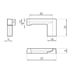 TGMB-01R BL - End cap for aluminium threshold profile - left, side installation TGMB-01R BL - End cap for aluminium threshold profile - left, side installation
