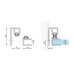 SHMW-SET PC - Set composed of two aluminium sealing profiles with the magnetic strip glass to wall installation 90° SHMW-SET PC - Set composed of two aluminium sealing profiles with the magnetic strip glass to wall installation 90°