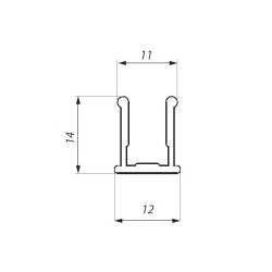 TS-FIXCOV2630-200 AX - Cover profile for top track TS-TR3250 on section of entrance to shower enclosure TS-FIXCOV2630-200 AX - Cover profile for top track TS-TR3250 on section of entrance to shower enclosure
