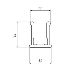 TS-FIXCOV2630-200 NABL - Cover profile for top track TS-TR3250 on section of entrance to shower enclosure TS-FIXCOV2630-200 NABL - Cover profile for top track TS-TR3250 on section of entrance to shower enclosure