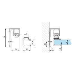 SHMPMW-SET PC - Set composed for shower enclosures - Profile + magnetic seal, glass to wall installation 90° SHMPMW-SET PC - Set composed for shower enclosures - Profile + magnetic seal, glass to wall installation 90°
