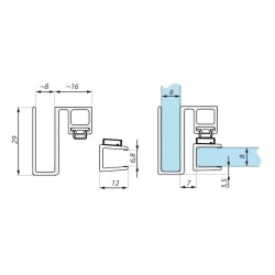 SHMPMG-SET NAS - Set composed for shower enclosures - Profile + magnetic seal, glass to glass installation 90° SHMPMG-SET NAS - Set composed for shower enclosures - Profile + magnetic seal, glass to glass installation 90°