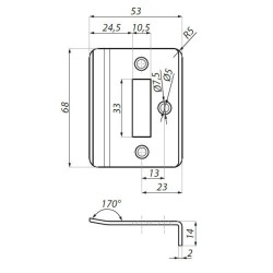 TGLP01-SET SSS - Strike plate for central lock with the stopper TGLP01-SET SSS - Strike plate for central lock with the stopper