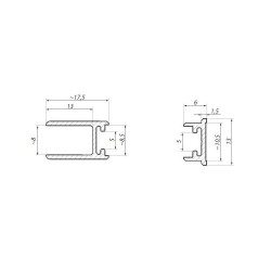 SHMSD-SET PC - Set composed of two aluminium sealing profiles with the magnetic strip glass to wall and glass to glass 90° SHMSD-SET PC - Set composed of two aluminium sealing profiles with the magnetic strip glass to wall and glass to glass 90°