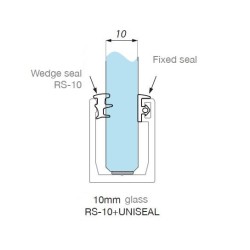 FCM27RS-SET10 GR - Zestaw: bezbarwna uszczelka stała + uszczelka klinująca na szkło 10 mm