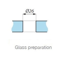 MCN2-FHQ17,52 SSS - Point fix connector (glass to glass 180°) with point studs FHQ MCN2-FHQ17,52 SSS - Point fix connector (glass to glass 180°) with point studs FHQ