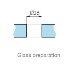 MCN2-FHQ SSS - Point fix connector (glass to glass 180°) with point studs CSQ MCN2-FHQ SSS - Point fix connector (glass to glass 180°) with point studs CSQ