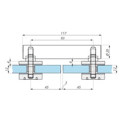 MCN2-FQ SSS - Point mount (glass - glass 180°) with FQ handles MCN2-FQ SSS - Point mount (glass - glass 180°) with FQ handles