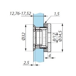 CSQ17,52 SSS - Countersunk point stud (adjustable)