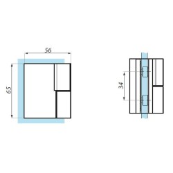 TGHS90RH PC - Standard hinge right wall to glass 90˚ TGHS90RH PC - Standard hinge right wall to glass 90˚