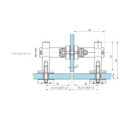 MCN6-FQ SSS - Double point fix connector with perpendicular panel with point studs FQ MCN6-FQ SSS - Double point fix connector with perpendicular panel with point studs FQ