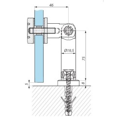 PGN1-FQ SSS - Swivel point fix connector (wall to glass) with point stud FQ PGN1-FQ SSS - Swivel point fix connector (wall to glass) with point stud FQ