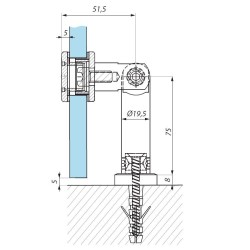 PGN1-FHQ17,52 SSS - Swivel point fix connector (wall to glass) with point stud FHQ17,52 PGN1-FHQ17,52 SSS - Swivel point fix connector (wall to glass) with point stud FHQ17,52