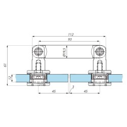 PGN2-FHQ17,52 SSS - Swivel point fix connector (glass-glass 180°) with point studs FHQ17,52 PGN2-FHQ17,52 SSS - Swivel point fix connector (glass-glass 180°) with point studs FHQ17,52