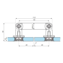 PGN2-CSQ SSS - Swivel point fix connector (glass-glass 180°) with point studs CSQ PGN2-CSQ SSS - Swivel point fix connector (glass-glass 180°) with point studs CSQ