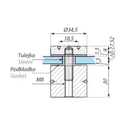 SO330D SSS - Point stud with standoff ø34.5 SO330D SSS - Point stud with standoff ø34.5