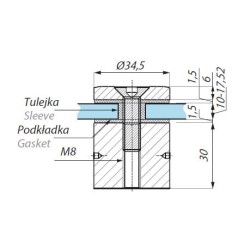SO330 SSS - Point stud with standoff ø34.5 SO330 SSS - Point stud with standoff ø34.5