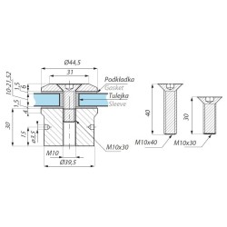 SO430 SSS - Point stud with standoff 30 mm ø44,5 SO430 SSS - Point stud with standoff 30 mm ø44,5
