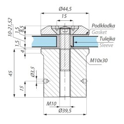 SO445D SSS - Point stud with standoff 45 mm SO445D SSS - Point stud with standoff 45 mm