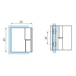 TGHS90-OSRH PC - Standard hinge right wall to glass 90° offset fixing plate TGHS90-OSRH PC - Standard hinge right wall to glass 90° offset fixing plate