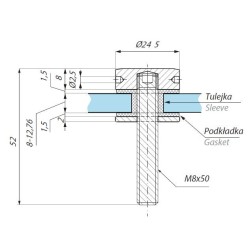 PS01 SSS - Point mount for mirrors and glass PS01 SSS - Point mount for mirrors and glass