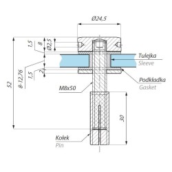 PS02 SSS - Point mount for mirrors and glass PS02 SSS - Point mount for mirrors and glass
