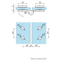 TGHS180RH SC - Standard hinge right glass to glass 180° TGHS180RH SC - Standard hinge right glass to glass 180°