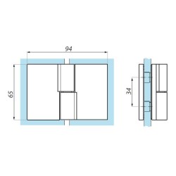 TGHS180RH SC - Standard hinge right glass to glass 180° TGHS180RH SC - Standard hinge right glass to glass 180°