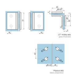 JHSC504 PC - Standard clamp glass to glass 90° JHSC504 PC - Standard clamp glass to glass 90°