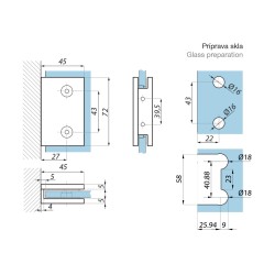 JHSC501 PC - Standard clamp glass to wall 90° JHSC501 PC - Standard clamp glass to wall 90°