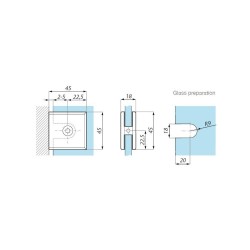 PC406 SC - Clamp (glass to wall) PC406 SC - Clamp (glass to wall)