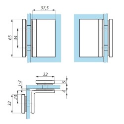 TGSC90-GG BL - Clamp glass to glass 90° TGSC90-GG BL - Clamp glass to glass 90°