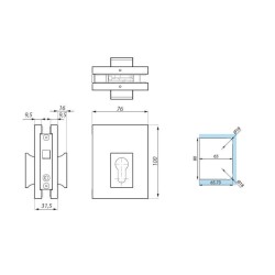 TGL90 SSS - Hook lock for sliding door with integrated pull handle, prepared for europrofile cylinder TGL90 SSS - Hook lock for sliding door with integrated pull handle, prepared for europrofile cylinder