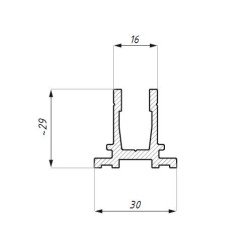 DRMN ADAPT-NA - Adapter profile for the construction of toughened glass panels with profiles DRMN80 and DRMN100 DRMN ADAPT-NA - Adapter profile for the construction of toughened glass panels with profiles DRMN80 and DRMN100