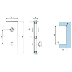 TGMVLI10S PSS - Bathroom magnetic vertical lock with vacant / engaged indicator TGMVLI10S PSS - Bathroom magnetic vertical lock with vacant / engaged indicator