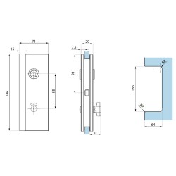 TGMVLI11S SSS - Bathroom magnetic vertical lock with vacant / engaged indicator TGMVLI11S SSS - Bathroom magnetic vertical lock with vacant / engaged indicator