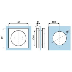 KHN60X60 PSS - Sliding recessed pull handle, grip closed KHN60X60 PSS - Sliding recessed pull handle, grip closed