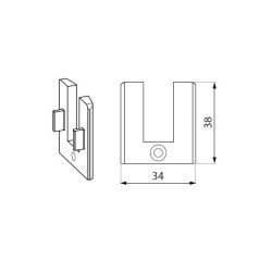 FCM38EC-ABS NA - End caps for FCM38 profile