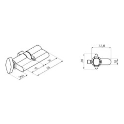 PM88T SC - Euro-pofile thumb-turn cylinder 30 / 30 PM88T SC - Euro-pofile thumb-turn cylinder 30 / 30