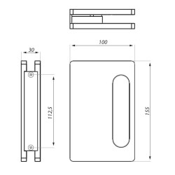 TGPH80 NA - Recessed pull handle for sliding door TGPH80 NA - Recessed pull handle for sliding door