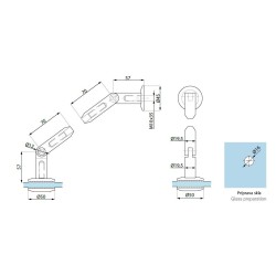 MG15 SSS - Set: top single fixing with point stud