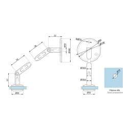 MG15-OS SSS - Set: top double fixing with point stud - side instalation