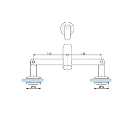 MG25 SSS - Set: top double fixing with point stud