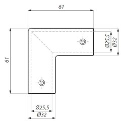 SHV-CON90 SSS - Corner connector for rail SHV-CON90 SSS - Corner connector for rail