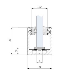 FCM38U NA - Top aluminium profile “U” FCM38U NA - Top aluminium profile “U”