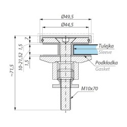 R50FD-ADJ SSS - R50FD point stud with adjustable standoff - without the fixing screws at sight R50FD-ADJ SSS - R50FD point stud with adjustable standoff - without the fixing screws at sight