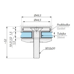 R50FD SSS - Point stud ø 49,5 - without the screws at sight R50FD SSS - Point stud ø 49,5 - without the screws at sight