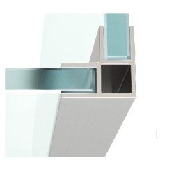 FIXSGL08-2300 AX - „L” glass to glass 90º aluminium connection profile FIXSGL08-2300 AX - „L” glass to glass 90º aluminium connection profile