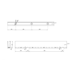 BAL-DN 3000 NA - Aluminium balustrade profile - floor installation pre-drilled and ready for the installation BAL-DN 3000 NA - Aluminium balustrade profile - floor installation pre-drilled and ready for the installation